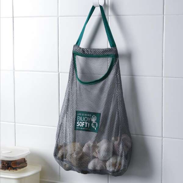 

Fruit Vegetables Hanging Mesh Storage Bag, Black