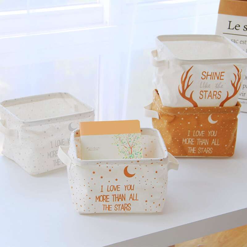 

1pc Slogan Graphic Fabric Storage Basket, Multicolor