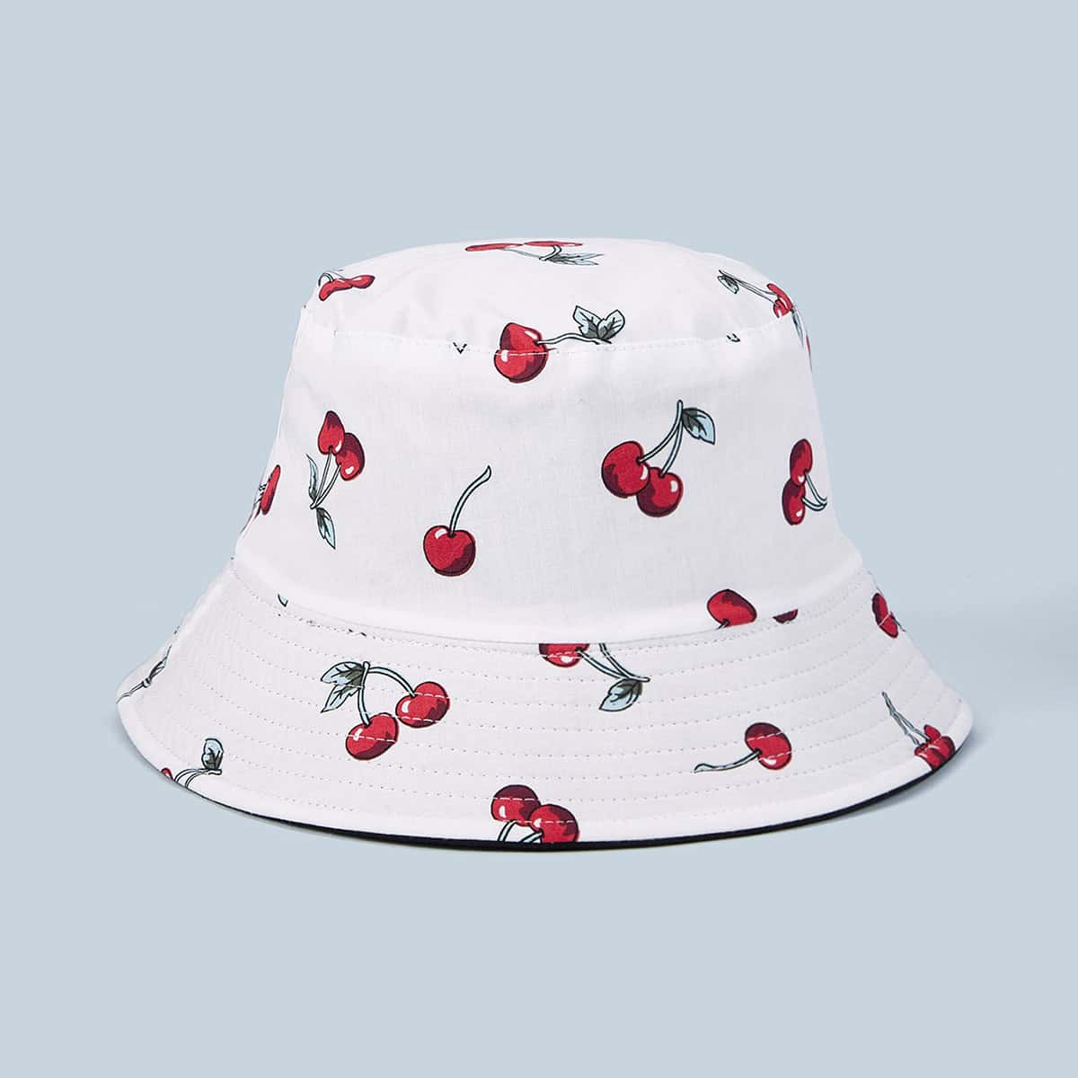 

Fruit Pattern Bucket Hat, White