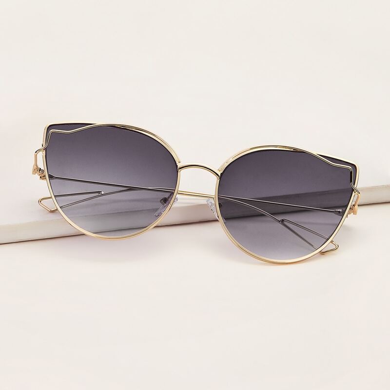 

Metal Frame Sunglasses With Case, Black