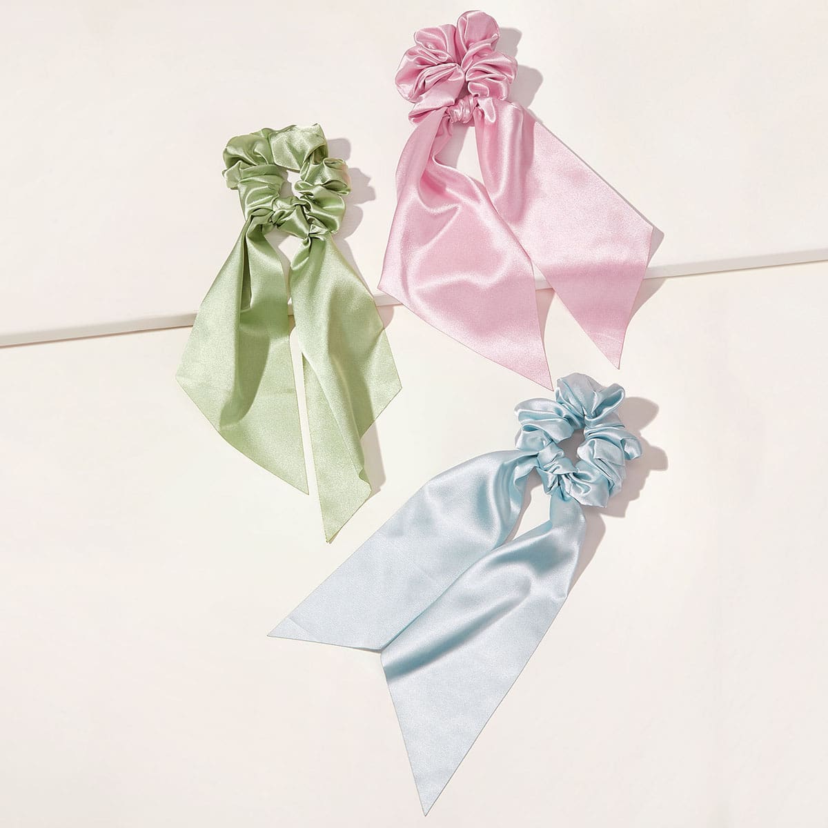 

3pcs Satin Scrunchie Scarf, Multicolor