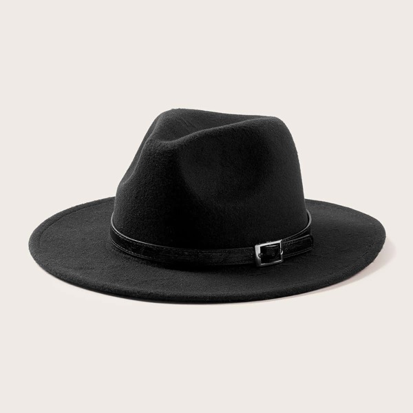 

Belt Decor Floppy Hat, Black