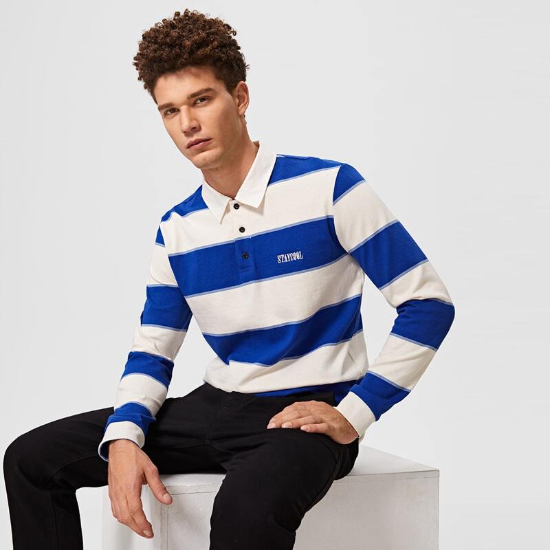 

Guys Letter Embroidery Colorblock Polo Shirt, Multicolor