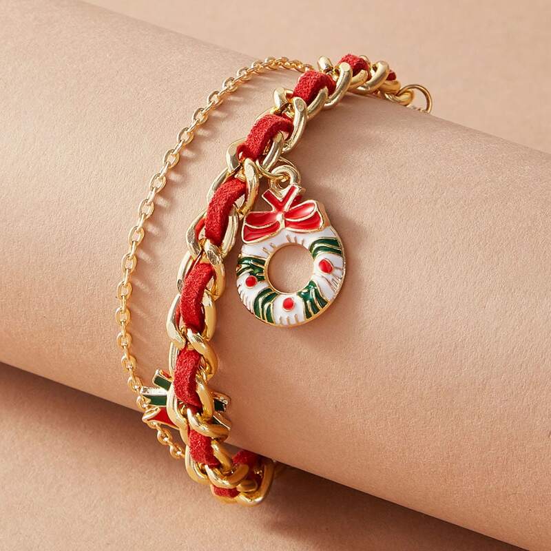 

1pc Natural Rough Beaded Bracelet, Multicolor