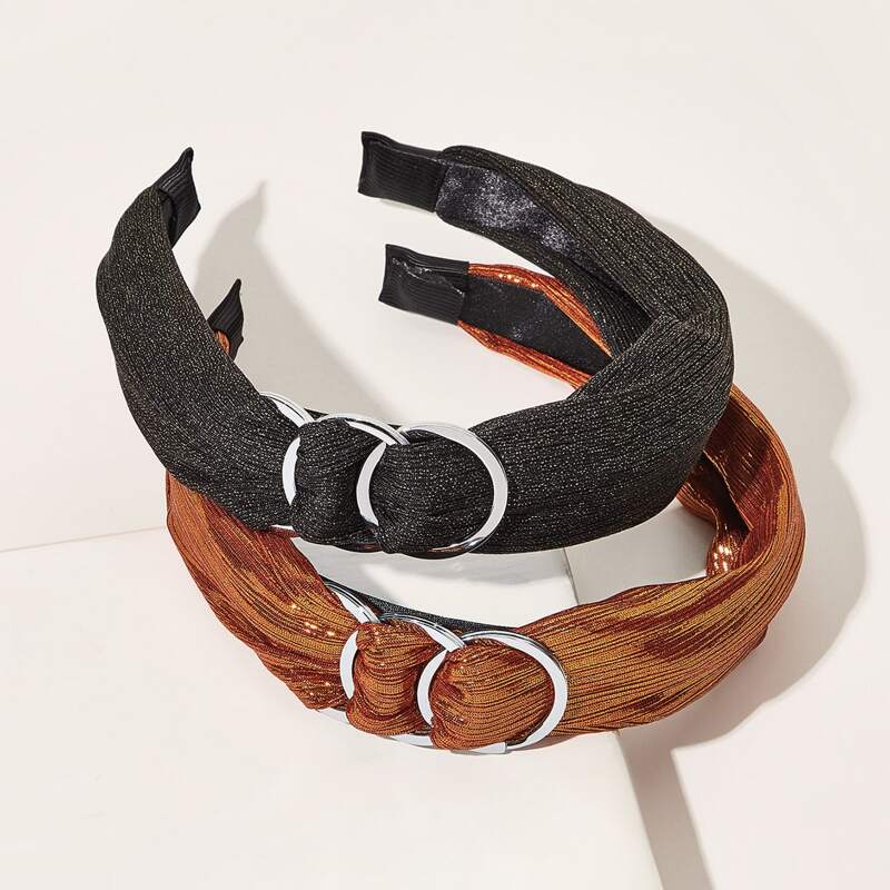

2pcs Ring Decor Hair Hoop, Multicolor