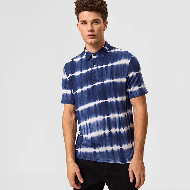 

Guys Tie Dye Polo Shirt, Navy