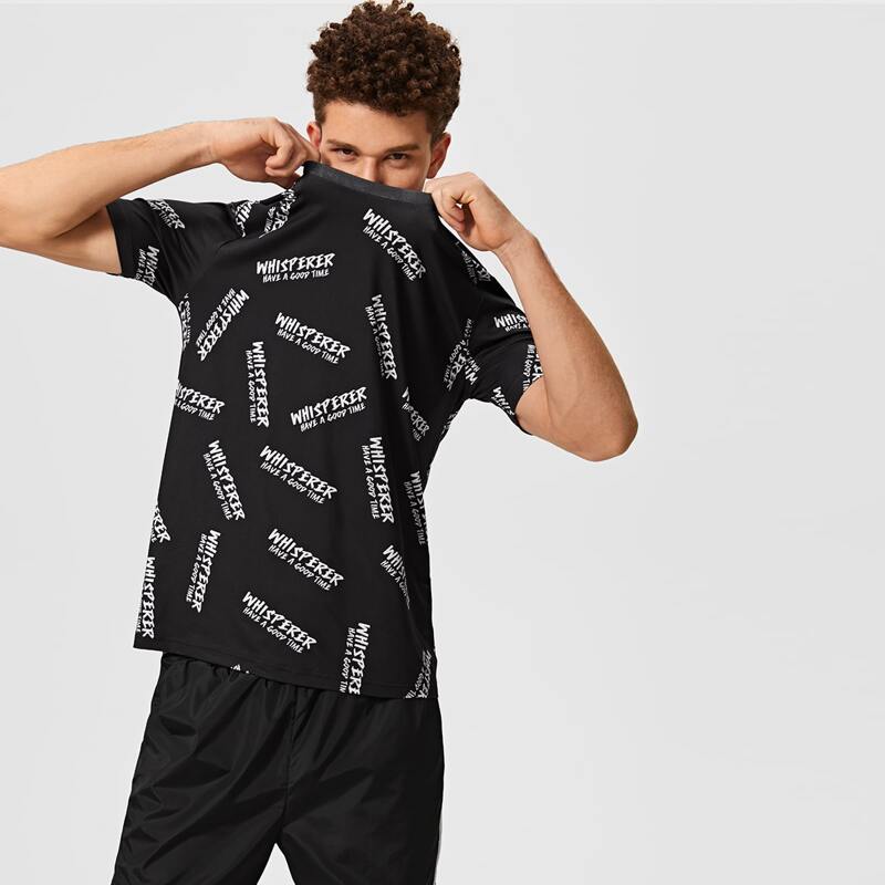 

Guys Slogan Graphic Tee, Black