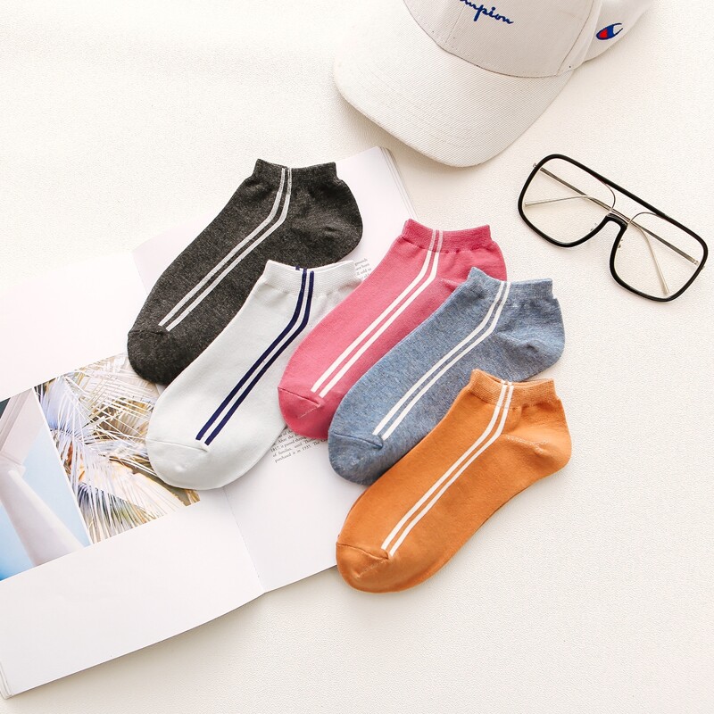 

5pairs Striped Pattern Socks, Multicolor