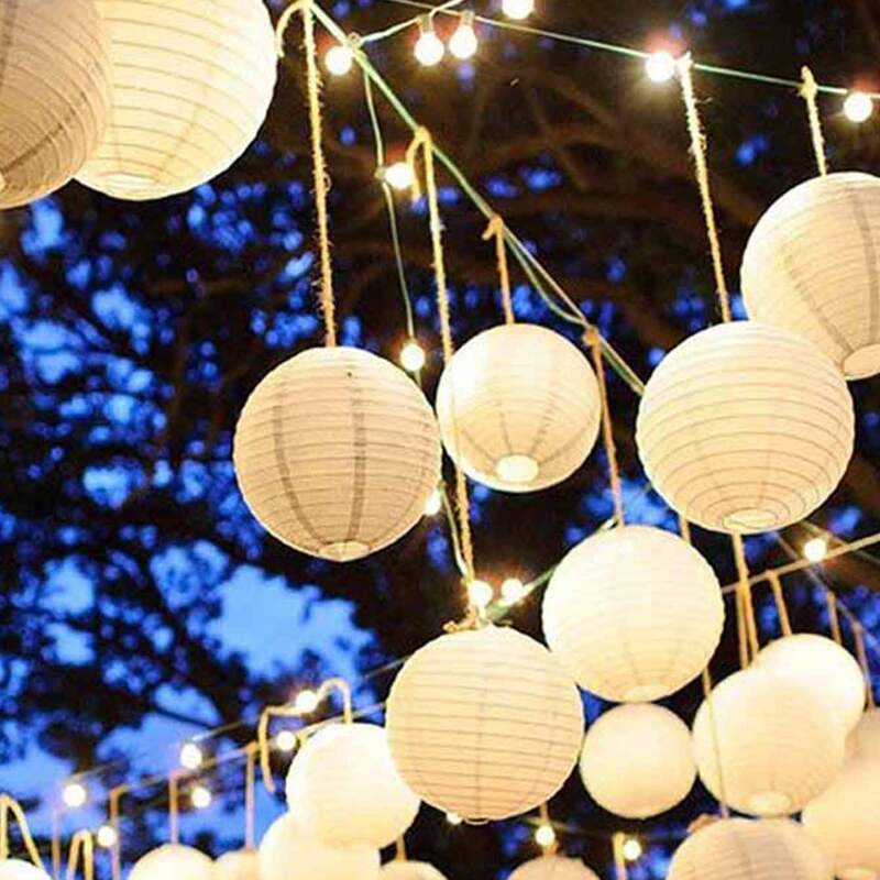 

1pc Round Paper Lantern, White