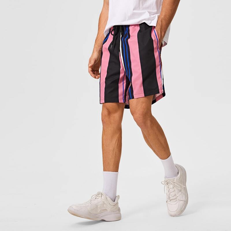 

Guys Drawstring Waist Slant Pocket Striped Shorts, Multicolor