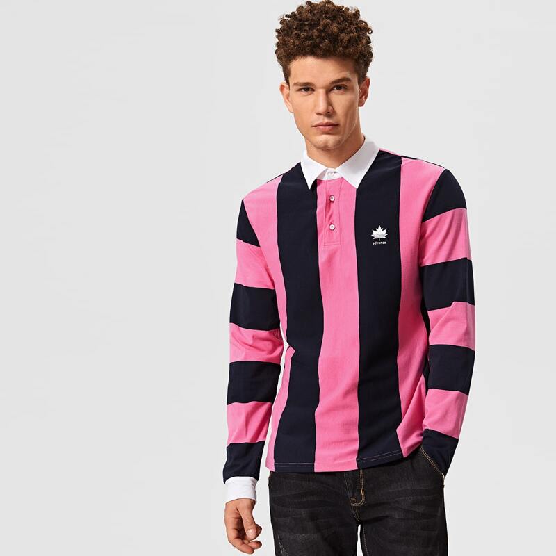 

Guys Letter Graphic Colorblock Polo Shirt, Multicolor