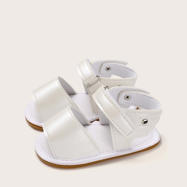

Baby Girl Velcro Strap Open Toe Sandals, White