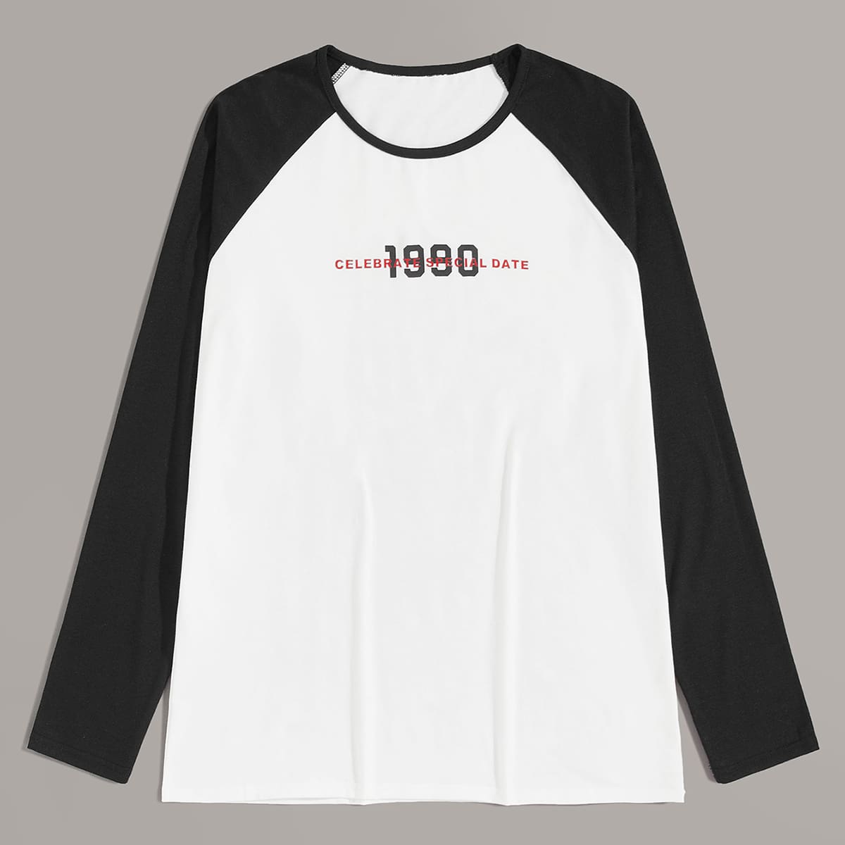 

Guys Letter Graphic Baseball Tee, Black and white
