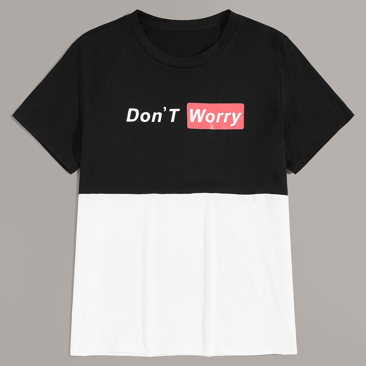 

Guys Two Tone Letter Graphic Tee, Black and white
