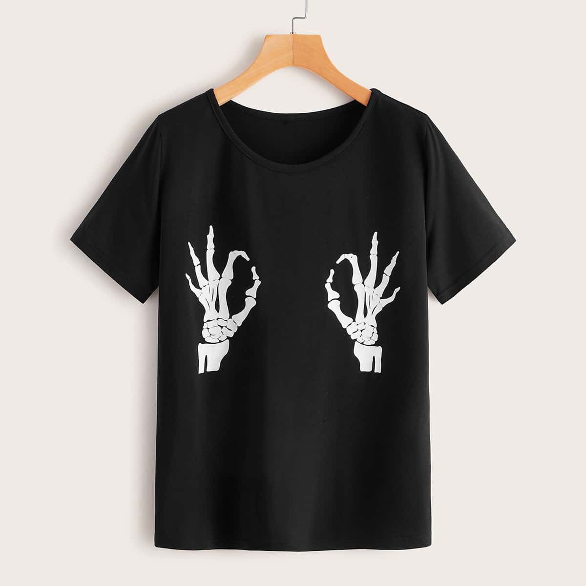 

Halloween Skull Black Tee