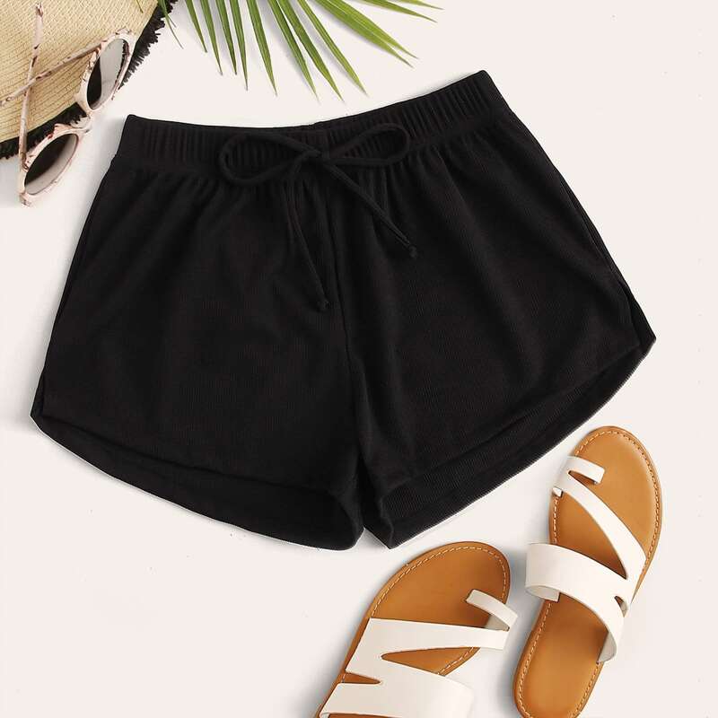 

Tie Front Bikini Shorts, Black