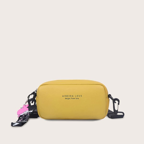 

Letter Graphic Crossbody Bag, Yellow