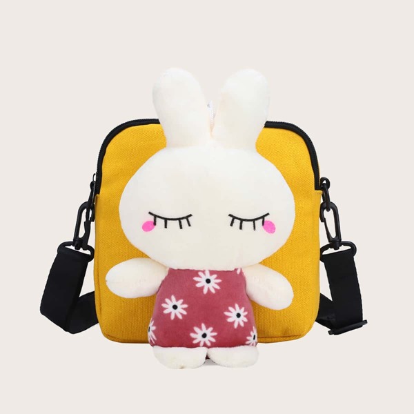 

Girls Rabbit Decor Crossbody Bag, Yellow