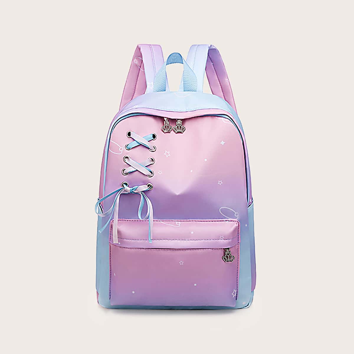 

Lace-up Front Gradient Backpack, Ombre