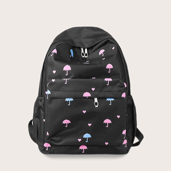 

Umbrella Graphic Pocket Front Backpack, Black