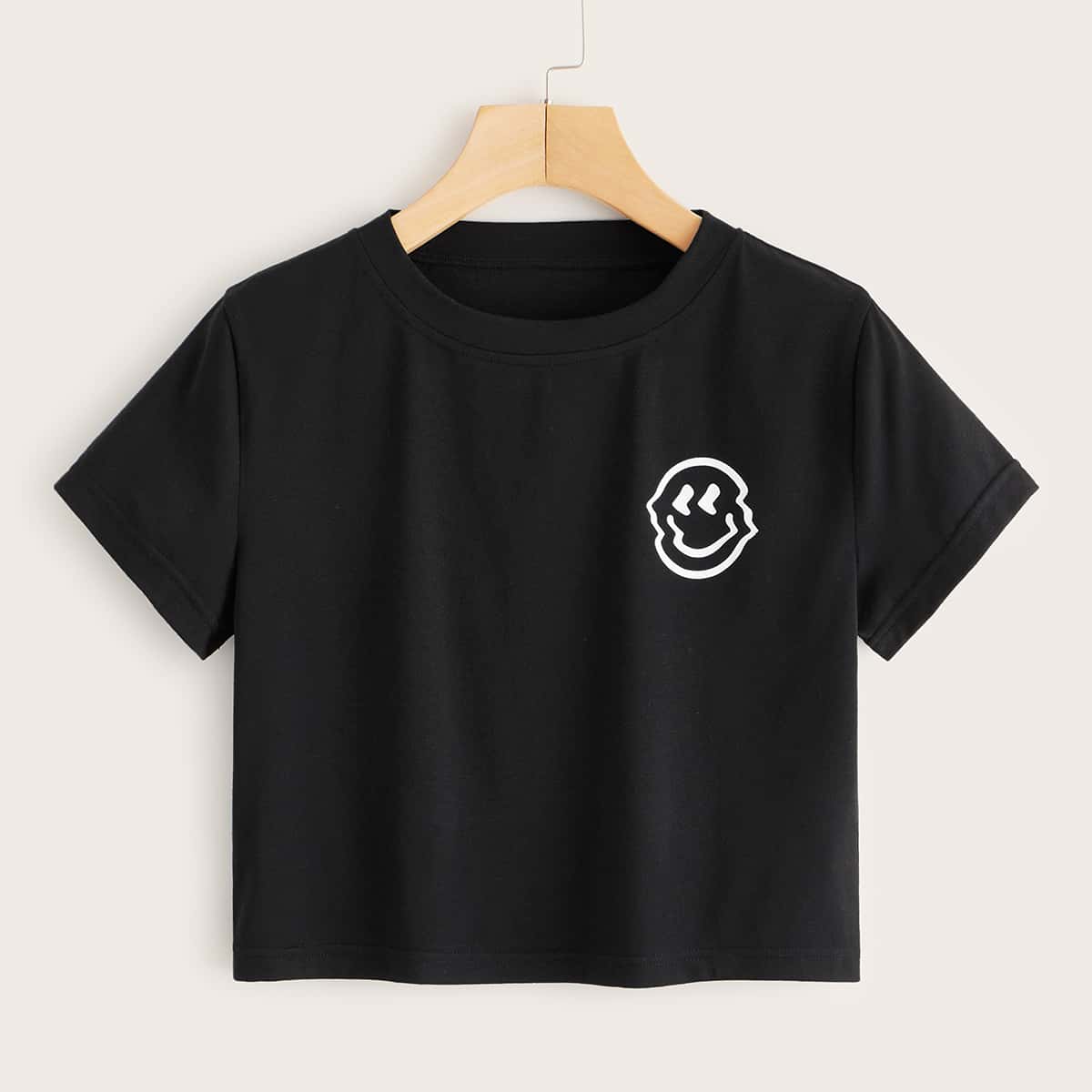

Cartoon Graphic Short Sleeve Tee, Black