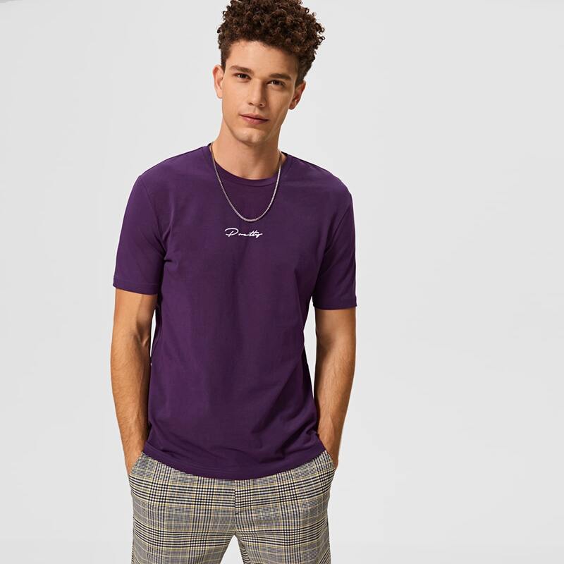 

Guys Letter Graphic Top, Purple