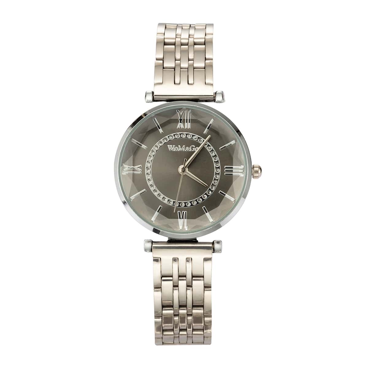 

Rhinestone Decor Round Dial Quartz Watch