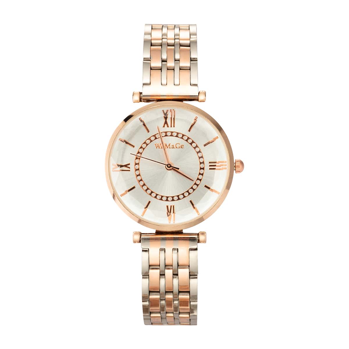 

Rhinestone Decor Round Dial Quartz Watch