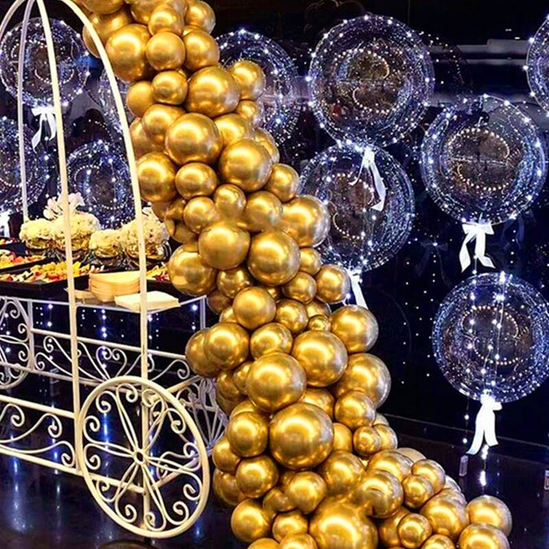 

10pcs 12inch Confetti & Metallic Balloon Set, Gold