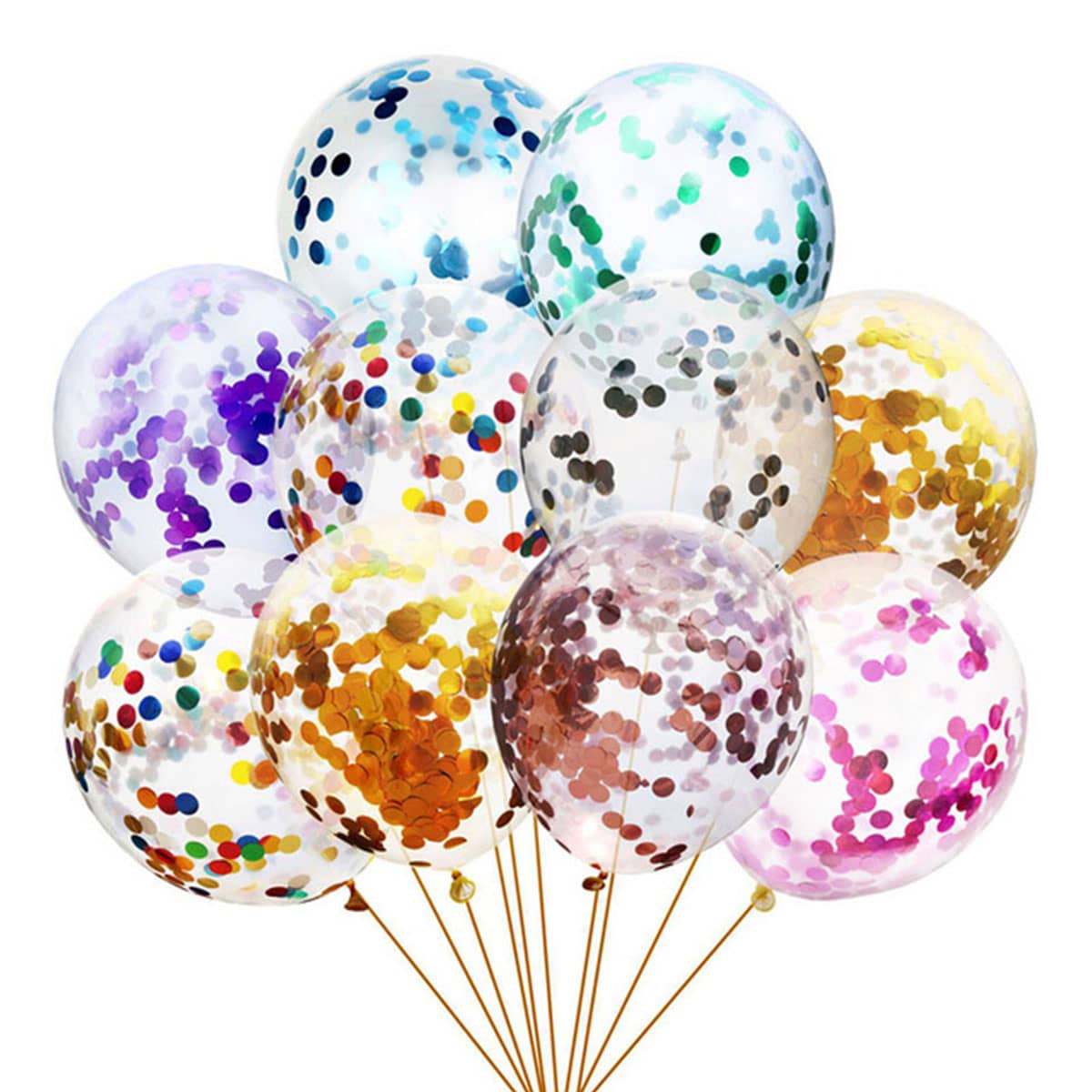 

10pcs 12inch Confetti Balloon Set, Multicolor