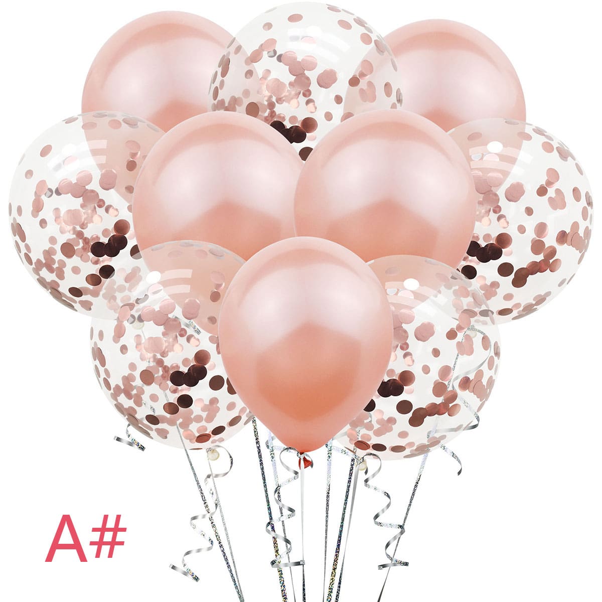 

10pcs 12inch Confetti & Latex Balloon Set, Multicolor