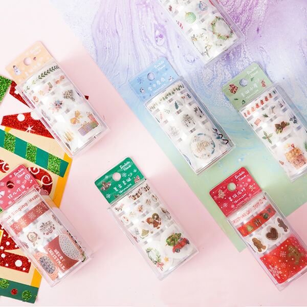 

4rolls Christmas Print Masking Tape