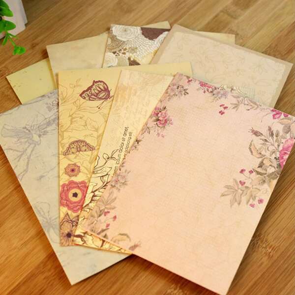 

10sheets Random Romantic Floral Print Envelope