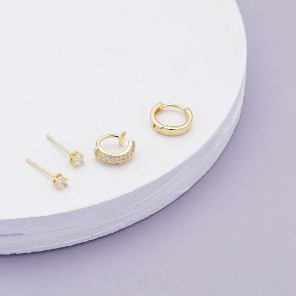 

Set Of Four Stud And Cuff Earrings