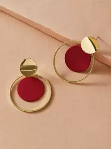 imoli 1對對色圓環耳墜 - 彩色 - 查看 2