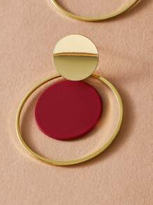 imoli 1對對色圓環耳墜 - 彩色 - 查看 4