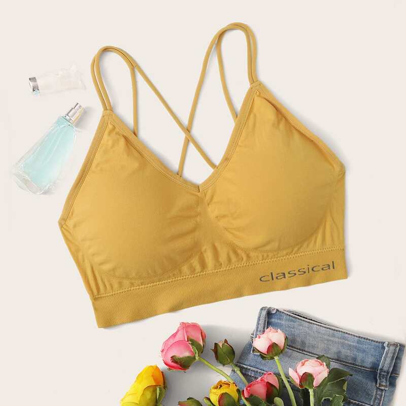 

Criss Cross Back Bralette, Yellow