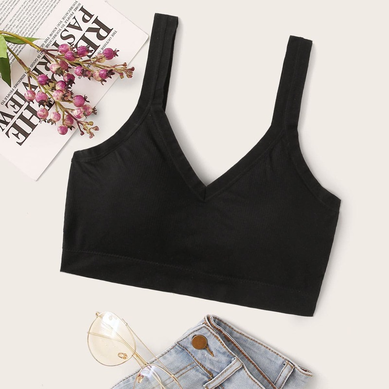 

Solid Wireless Bralette, Black