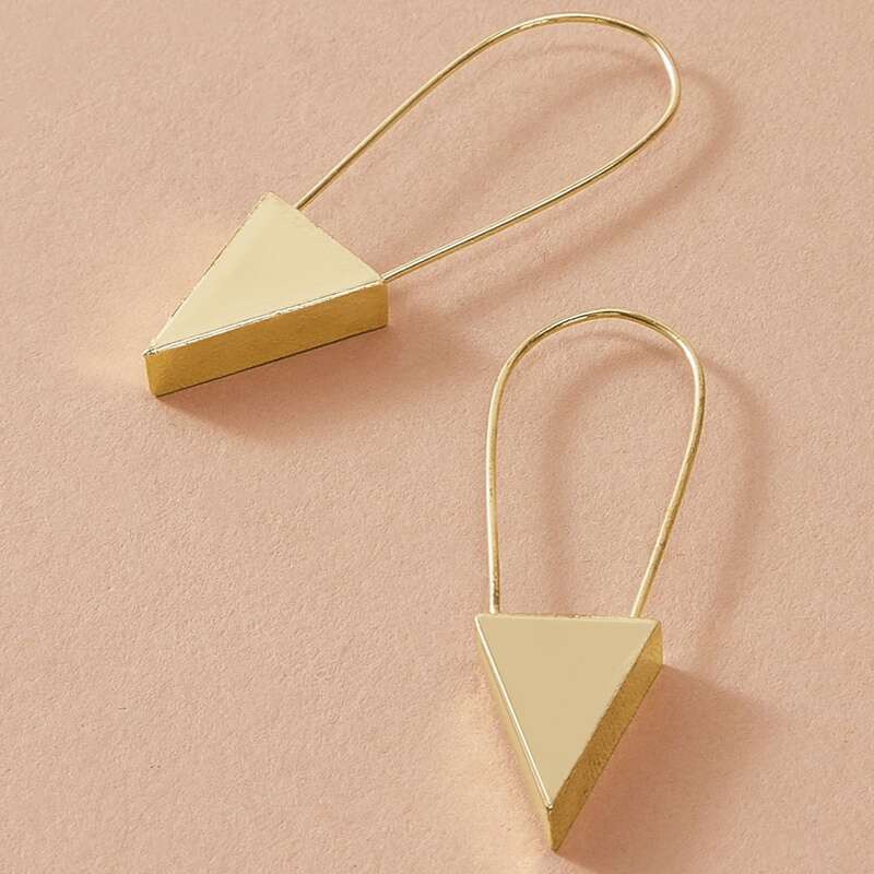 

1pair Triangle Shaped Earrings, Gold