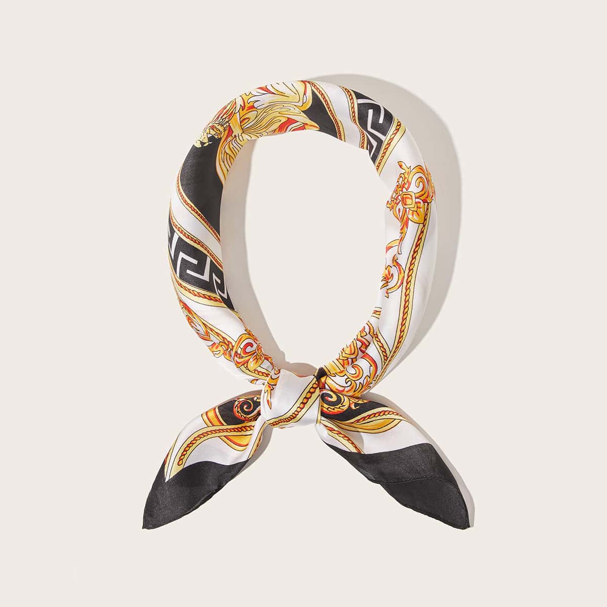 

Vintage Flower Pattern Scarf, White