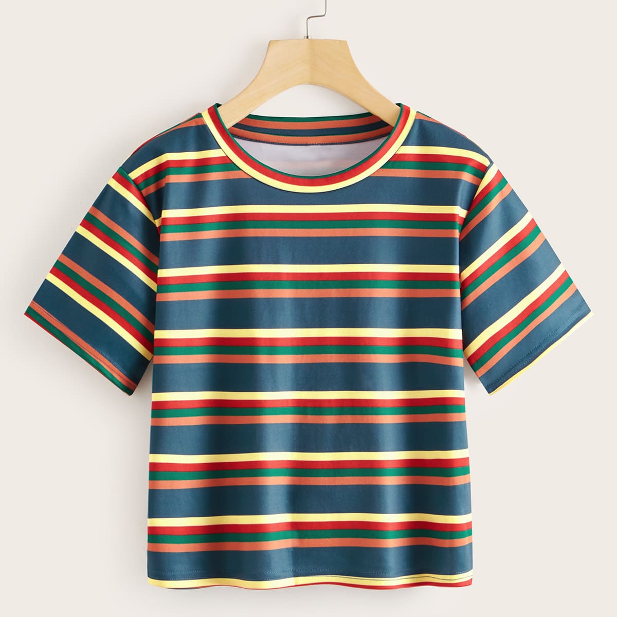 

Multi-stripe Short Sleeve Tee, Multicolor