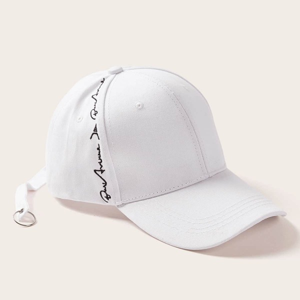 

Men Letter Graphic Baseball Cap, White