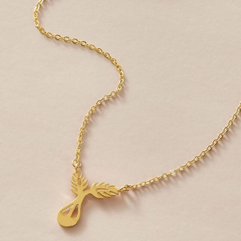 

1pc Seed Charm Necklace, Gold