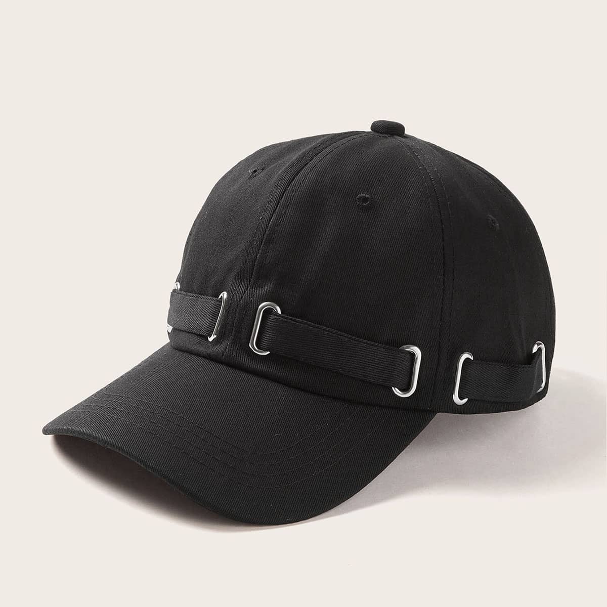 

Guys Belt Decor Baseball Cap, Black