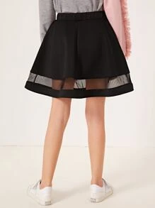 SHEIN Falda amplia de niñas con malla