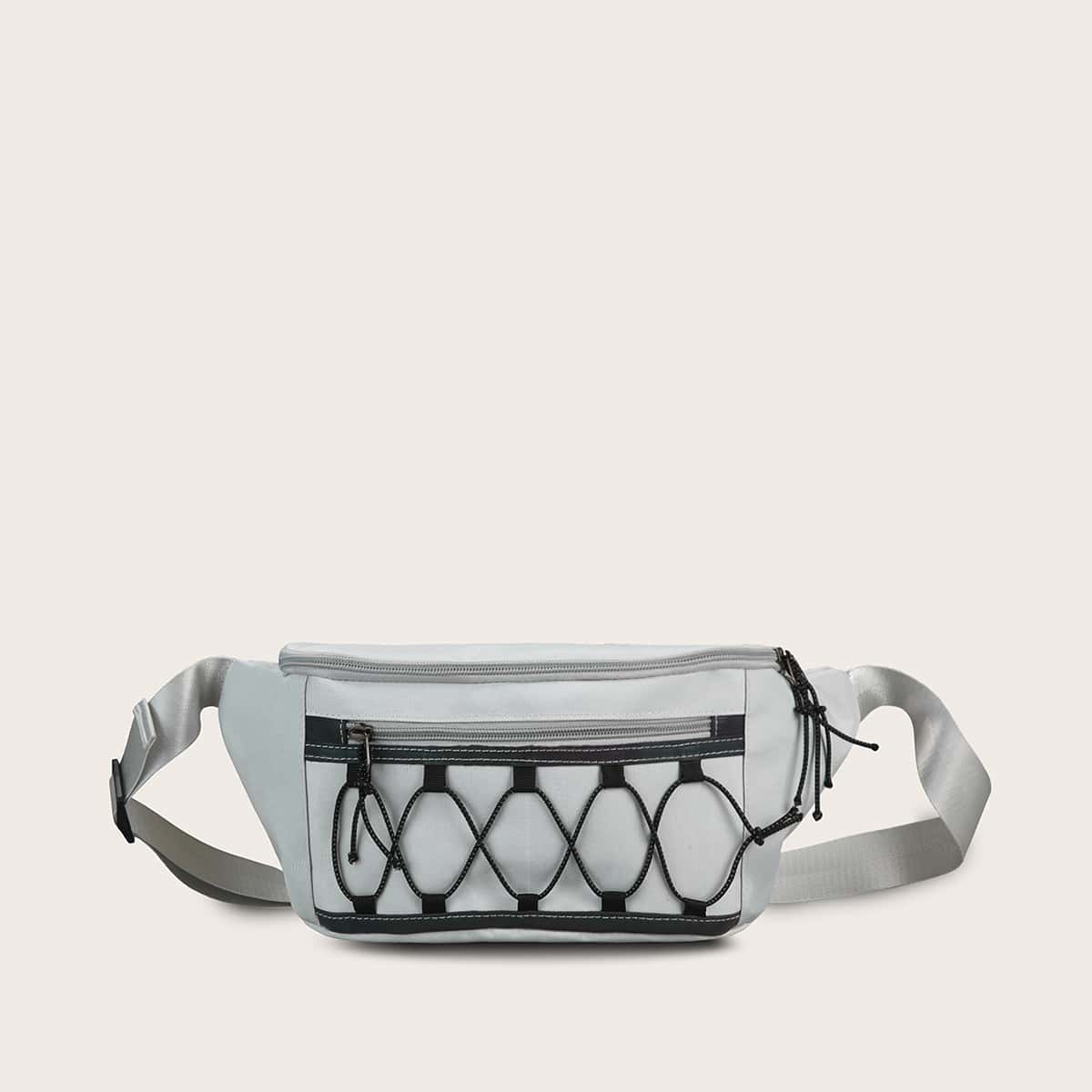 

Zip Front Fanny Pack, Grey