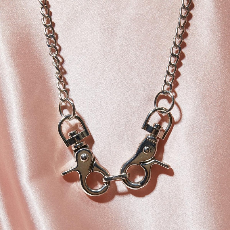 

1pc Buckle Chain Necklace, Silver