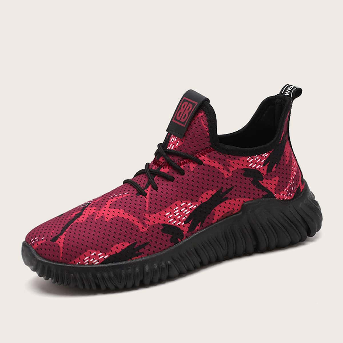 

Guys Letter Patch Lace-up Front Sneakers, Red
