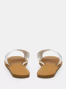 Single Band H Cut Out Slide Sandals Holiday Vacay Vibe For And Spring Shoes Spring Break Easter - White - View 4