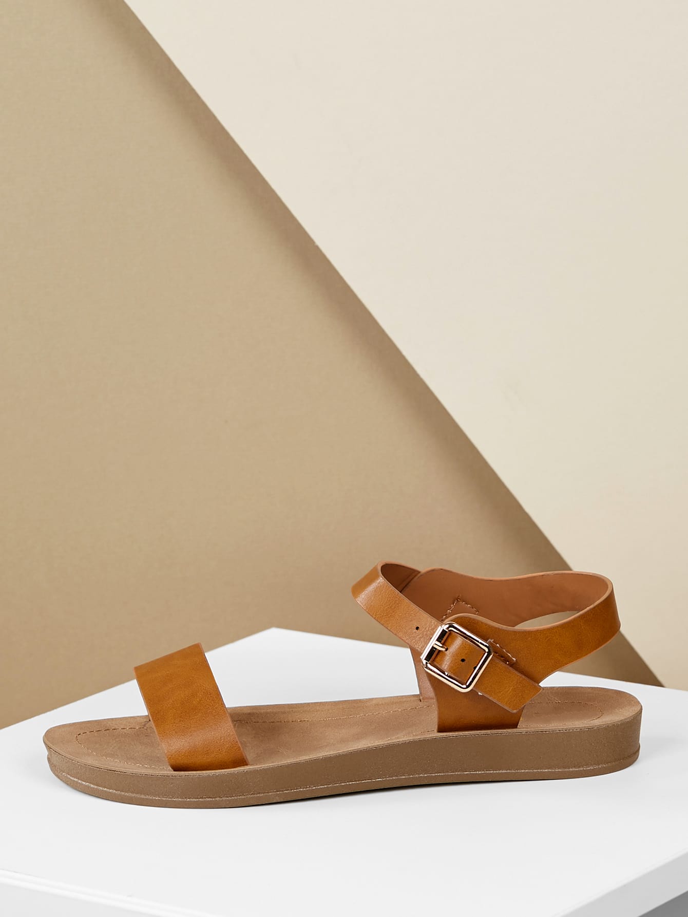 rumor open toe side buckle bootie